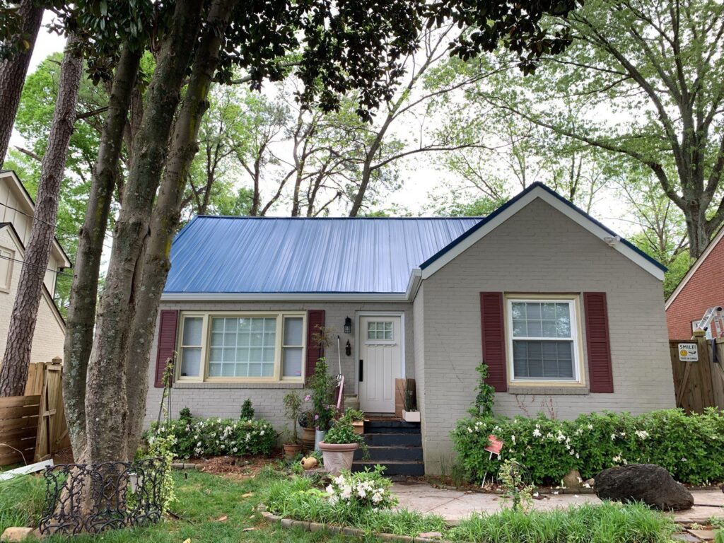 Blue Standing Seam Metal Roof